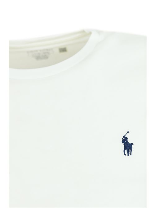 T-shirt con logo Pony in cotone bianco POLO RALPH LAUREN | 710680785003